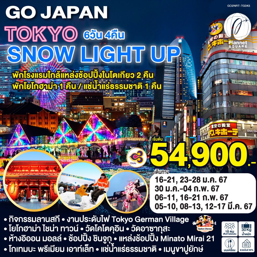 PS-T7032: TOKYO SNOW LIGHT UP 6D 4N โดยสายการบินไทย [TG]